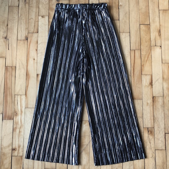 Zara Metallic Silver Culottes *3 for $30* - Picture 2 of 8